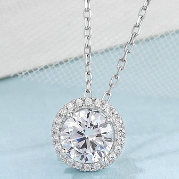 Moissanite Diamond pendant 925 Sterling Silver - Picture 4 of 6